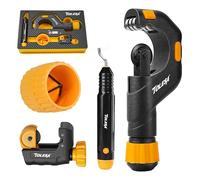 TOLESA Pipe Cutter 3-50mm with Deburrer, 4 in 1 Pipe Cutter for Plastic, Thin Stainless Steel, Steel, Copper Pipe, Aluminum, PVC Pipe Cutting
