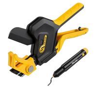 TOLESA Plastic Pipe Cutter Up to 64mm, 3-Gear Adjustable Ratchet PVC Pipe Cutter Tool with Deburring Tool for PVC, PPR, PE, PEX, Plastic Hoses