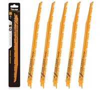 TOLESA Reciprocating Saw Blades, 300mm 5TPI for Wood Pruning, 5-Pack | CR-V Steel, Ground Sharp Teeth, Variable Set Tooth Design, Expels Wood Chips, for PVC Pipe and Plastic
