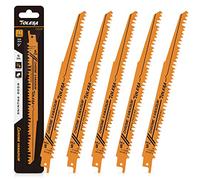 TOLESA Reciprocating Saw Blades, 300mm 5TPI for Wood Pruning, 5-Pack | CR-V Steel, Sharp Ground Teeth, Variable Set Tooth Design, Expels Wood Chips, for PVC Pipe and Plastic