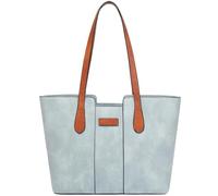 ToLFE Tote Bags for Women Purses and Handbags Top Handle Satchel PU Leather Shoulder Hobo Bags, Light Blue/Brown