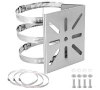 TOLIDA 1PCS Stainless Steel Universal Vertical Pole Mount Bracket for CCTV Cameras with 6 Loops - Square Mounting Bracket for Security Camera Ptz Dome, Outdoor/Indoor Wall Mounted Camera Bracket