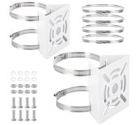 TOLIDA 2 Packs Universal Vertical Pole Mount Brackets for CCTV Cameras with 8 Loops - Square Metal Mounting Bracket for Security Camera Ptz Dome, Outdoor/Indoor Wall Mounted Camera Bracket
