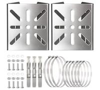 TOLIDA 2PCS Stainless Steel Universal Vertical Pole Mount Bracket for CCTV Cameras with 6 Loops - Square Mounting Bracket for Security Camera Ptz Dome, Outdoor/Indoor Wall Mounted Camera Bracket