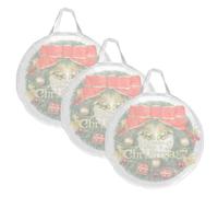 TOLIDA 3pcs 61cm/24 Translucent Wreath Storage Bag with Handles - Round Christmas Wreath Garlands Storage Containers, Zipper Storage Carry Bag for Xmas Season, White