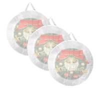 TOLIDA 3pcs 91cm/36 Translucent Wreath Storage Bag with Handles - Round Christmas Wreath Garlands Storage Containers, Zipper Storage Carry Bag for Xmas Season, White