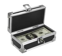 TOLIDA Aluminium Alloy Lockable Cash Box - Single Row Money Storage Organizer, Currency Storage Box, Storage Box with Lock for Paper Money Currency Ticket
