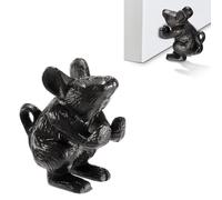 TOLIDA Cast Iron Mouse Door Stop - Heavy Duty Door Holder for Home&Office, Decorative Iron Rat Door Stopper, Black