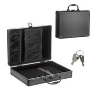 TOLIDA Clipboard Storage Case with Key - Aluminum Document Locking Box with Handle, A4 Folder File Portable Clipboad Storage Box, Locking Briefcase for Important Document Paper Contract (Black)