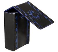 TOLIDA PU Leather Tarot Cards Box - Universal Tarot Card Storage Case Protective Box Holder for Most Standard Size Tarot Cards, Daily Oracle Card Organizer, PU Leather Storage Box, Blue