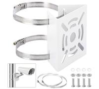 TOLIDA Universal Vertical Pole Mount Bracket for CCTV Cameras with 4 Loops - Square Metal Mounting Bracket for Security Camera Ptz Dome, Outdoor/Indoor Wall Mounted Camera Bracket