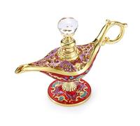 TOLIDA Vintage Perfume Bottles - Aladdin's Lamp Modeling Essential Oil Bottle, Empty Bottles Container for Perfume Essential Oil, Decorative Mini Bottles Vials, Red