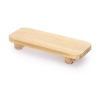 TOLIDA Wooden Display Stand Tray - Rustic Riser Storage for Home, Kitchen, Bathroom - Decorative Pedestal, Light Yellow Home Decor