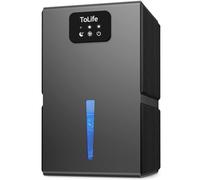 ToLife Dehumidifiers for Home 95 OZ Water Tank with Auto-Off 1000 sq.ft Sleep Mode Portable Dehumidifier for Basement Bathroom Home RV Closet Room 7 Colors LED Light,Grey