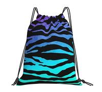 TOLKAT Running Horse In Desert Storm Unisex Simple Leisure Drawstring Bag,Gym Outdoor Portable Backpack Storage Bags, Purple Blue Green Camouflage Zebra Stripes, One Size