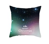 Tolldek 1 x Decorative Cushion Covers, Merry Christmas Starry Clear Sky Decorative Cushion Cover, Polyester with Zip for Sofa, Living Room, Bedroom, Black, 40 x 40 cm