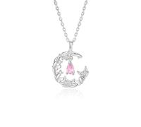 Tolldek 14K 585 White Gold Vine Necklace for Women Butterfly Pendant, 45cm