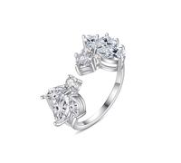 Tolldek 18 Carat White Gold Wedding Band Real, Moissanite Bees Wedding Rings Marquise Cut, Au750 Gold Wedding Rings Real, Mt.47-65, 18k (750) white gold, Moissanite