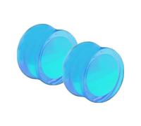 Tolldek 2pcs 6-20 mm Ear Plugs, Glow in the Dark Flexible Thin Ear Tunnel Plug, Luminous Earrings for Men Women Ear Expander Piercing Jewellery, Acrylic, Without cubic zirconia