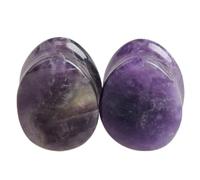 Tolldek 6-16 mm Plug Flesh Tunnel 2 Pieces Tear Stone Flesh Tunnel Thin Earrings for Men Women Ear Expander Piercing Jewellery, Stone, Without cubic zirconia