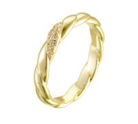 Tolldek 9K/14K/18K Gold Diamond Ring Real Gold Jewelry, Twisted Pair Rings with Diamond, Ring Yellow Gold Au 375/585/750, Size 47-65, 14k (585) yellow gold, Diamond