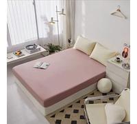 Tolldek Bed Sheet with 2 Pillowcases 180 x 200 cm Set Warm, Fitted Sheet Quilted Plain Textiles Classic Polyester Bedspread Rose Underbed Protection for Mattress