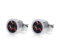 Tolldek Christmas Stainless Steel Stud Earrings Carbon Fiber Earrings for Him and Her, Stainless Steel, No cubic zirconia