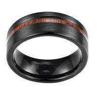 Tolldek Friendship Rings Men's Tungsten Steel 6 mm / 8 mm Wedding Rings Men Wood Design Ring Waterproof Size 52-67