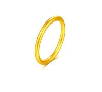 Tolldek Genuine 24K Au999 Yellow Gold Proposal Ring, Classic Thin 1.5mm Wedding Band, 999 Gold Wedding Bands Allergy Free, 24K Gold, No Cubic Zirconia