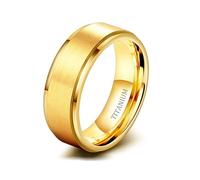 Tolldek Men's Titanium Steel Engagement Ring 4 mm/6 mm/8 mm, Brushed Wedding Ring, Modern Waterproof, Size 47-70, Titanium steel, No cubic zirconia