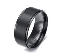 Tolldek Men's Titanium Steel Engagement Ring 4 mm/6 mm/8 mm, Brushed Wedding Ring, Modern Waterproof, Size 47-70, Titanium steel, No cubic zirconia