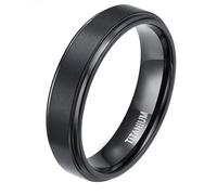 Tolldek Men's Titanium Steel Engagement Ring 4 mm/6 mm/8 mm, Brushed Wedding Ring, Modern Waterproof, Size 47-70, Titanium steel, No cubic zirconia
