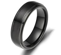 Tolldek Men's Titanium Steel Engagement Ring 4 mm/6 mm/8 mm, Brushed Wedding Ring, Modern Waterproof, Size 47-70, Titanium steel, No cubic zirconia