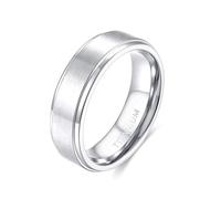 Tolldek Men's Titanium Steel Engagement Ring 4 mm/6 mm/8 mm, Brushed Wedding Ring, Modern Waterproof, Size 47-70, Titanium steel, No cubic zirconia