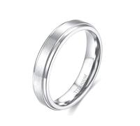Tolldek Men's Titanium Steel Engagement Ring 4 mm/6 mm/8 mm, Brushed Wedding Ring, Modern Waterproof, Size 47-70, Titanium steel, No cubic zirconia
