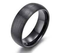 Tolldek Men's Wedding Rings Ceramic 4 mm/6 mm/8 mm, Brushed Wedding Rings Man, Engagement Ring Delicate for Men, Size 47-72, Ceramic, No cubic zirconia