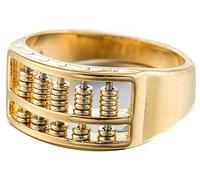 Tolldek Partner Rings Stainless Steel Men's 9.5 mm Retro Abacus Wedding Ring Friendship Rings Punk Rock Silver/Gold, stainless steel, No cubic zirconia