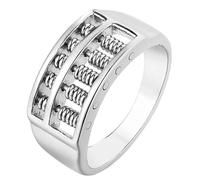 Tolldek Partner Rings Stainless Steel Men's 9.5 mm Retro Abacus Wedding Ring Friendship Rings Punk Rock Silver/Gold, stainless steel, No cubic zirconia