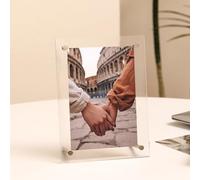 Tolldek Photo Frame, 10 x 15 cm Photo Size Table Top, Double-Sided Picture Frame with Mount, Horizontal/Vertical, Rectangle, Scratch-Resistant, Acrylic Picture Frame for Living Room, Double-Sided