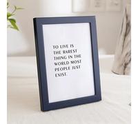 Tolldek Photo Frame A4 Navy Blue, Photo Size 21 x 30 cm, Table Top Picture Frame with Mount, Horizontal/Vertical, Rectangle, Scratch-Resistant Portrait Frame, MDF Wooden Frame, Collage Wall Decoration