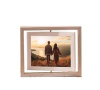 Tolldek Picture Frame A4 Light Grey Photo Size 21 x 30 cm Table Top Double-Sided Rotating Poster Frame with Horizontal / Vertical Mount Rectangular Certificate Frame MDF Wooden Picture Frame
