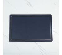 Tolldek Place Mat Table Set of 2, PU Leather Navy Blue Table Coasters Rectangular Plain Square Place Mats Washable Vintage for Kitchen and Hotel, 45 x 30 cm