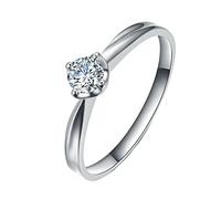 Tolldek Real Gold Jewellery Wedding Rings 18 Carat White Gold 750, Classic Wedding Ring with Brilliant Cut 0.2 ct Diamond, 18 Carat Gold, Friendship Rings, Allergy-Free, 18K White Gold, Diamond