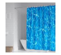 Tolldek Shower Curtain 180 x 200 cm Blue Water Pattern Anti-Mould Bath Curtain Polyester Waterproof Washable Cloth Shower Curtains in the Bathroom for Bathtub 1.8 x 2 m Long (W x H)