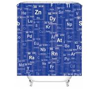 Tolldek Shower Curtain Textile Dark Blue Chemical Elements Pattern Textile Polyester Fabric Bathroom Curtain Waterproof Washable Anti Mould Shower Curtain Including Shower Curtain Rings