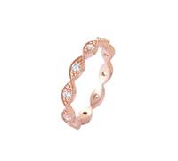 Tolldek Solitaire Ring White Gold Au 375/585/750, Infinity Couple Rings with Real Diamond, Wedding Rings 9 Carat / 14 Carat / 18 K White Gold, Size 47-65, 14ct Rose Gold, Diamond