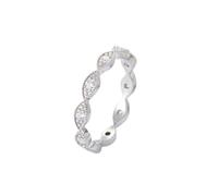 Tolldek Solitaire Ring White Gold Au 375/585/750, Infinity Couple Rings with Real Diamond, Wedding Rings 9 Carat / 14 Carat / 18 K White Gold, Size 47-65, 950 Platinum, Diamond
