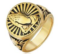 Tolldek Stainless Steel Wedding Rings Men's 20 mm, Virgin Mary Praying Hands Wedding Rings, Wedding Band, Punk Rock, Gold, stainless steel, No cubic zirconia