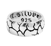 Tolldek Sterling Silver 925 Men's Engagement Ring, Tear Width 9 mm Band Rings, Wedding Band Punk Rock Sterling S925 Silver, Sterling Silver, No cubic zirconia