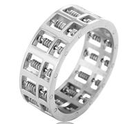 Tolldek Wedding Ring Stainless Steel Men's 8 mm Retro Abacus Partner Rings Friendship Rings Punk Rock Silver/Gold, stainless steel, No cubic zirconia